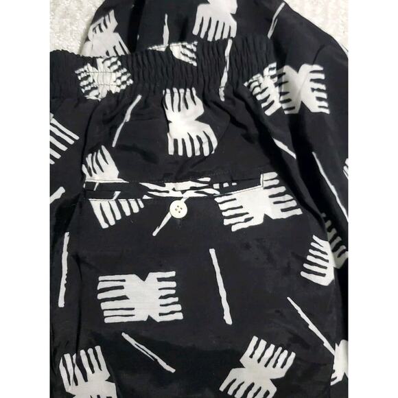 Vintage Chaus LG Black White Elastic Waist Lounge Leisurewear Lightweight Pants - Picture 5 of 8